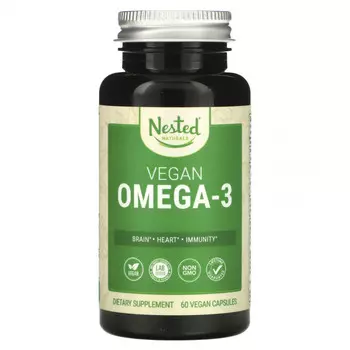 Nested Naturals, Веганские омега-3, 60 веганских капсул