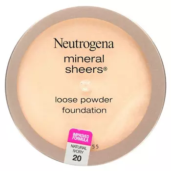 Neutrogena, Mineral Sheers рассыпчатая основа, натуральная слоновая кость 20, 5,5 г (0,19 унции)