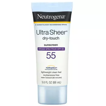 Neutrogena, Ultra Sheer, солнцезащитное средство с текстурой «сухое прикосновение», SPF 55, 88 мл (3,0 жидкой унции)
