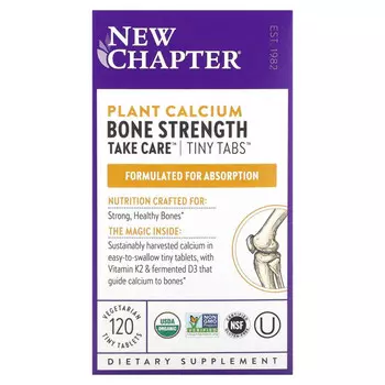 New Chapter, Plant Calcium, Bone Strength Take Care, 120 вегетарианских крошечных таблеток