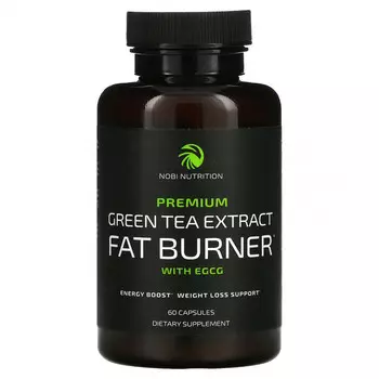 Nobi Nutrition, Жиросжигатель с экстрактом зеленого чая премиального качества и EGCG, 60 капсул