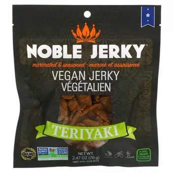 Noble Jerky, Вегетарианское вяленое мясо, терияки, 2,47 унции (70 г)