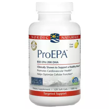 Nordic Naturals, ProEPA, лимон, 1000 мг, 120 мягких таблеток