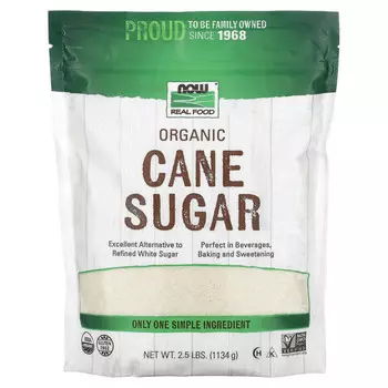 NOW Foods, Органический тростниковый сахар, 1134 г (2,5 фунта)