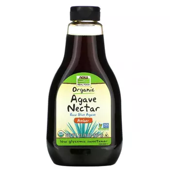 NOW Foods, Real Food, нектар органической агавы, янтарь, 23,28 унций (660 г)