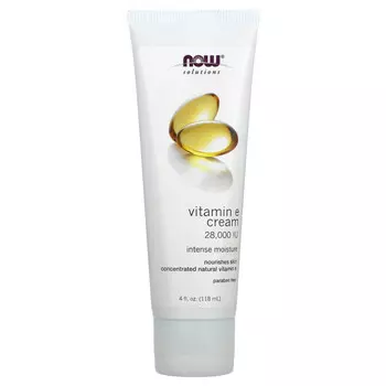 NOW Foods, Solutions, крем с витамином E, 28 000 МЕ, 118 мл (4 жидких унции)
