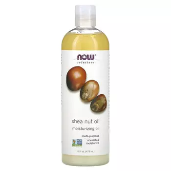 NOW Foods, Solutions, масло орехов ши, чистое увлажняющее масло, 473 мл (16 жидких унций)