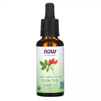 NOW Foods, Solutions, сертифицированное органическое масло семян шиповника, 30 мл (1 жидкая унция)