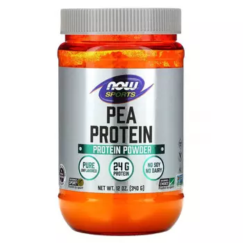 NOW Foods, Sports, гороховый протеин, без добавок, 340 г (12 унций)
