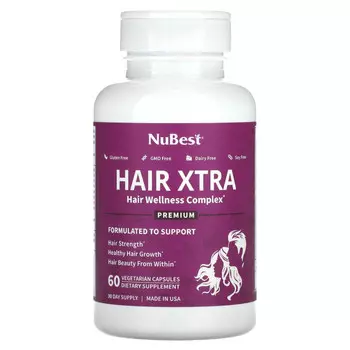 NuBest, Hair Xtra, 60 вегетарианских капсул