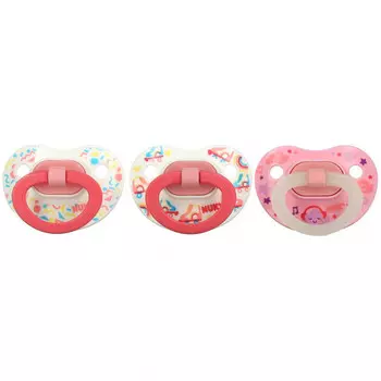 NUK, Orthodontic Pacifier Value Pack, 6-18 Months, Girl, 3 Pack