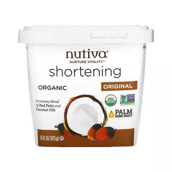 Nutiva, Органический кондитерский жир, натуральный, с кокосовым и красным пальмовым маслом, 425 г (15 унций)