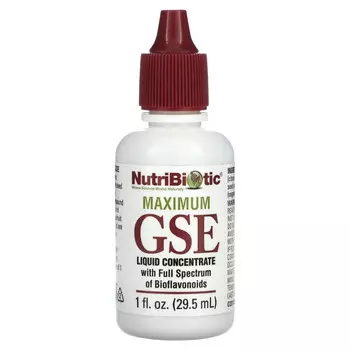 NutriBiotic, Maximum GSE, жидкий концентрат, 29,5 мл (1 жидкая унция)