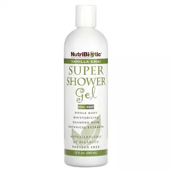 NutriBiotic, Супер гель для душа, без мыла, ванильный чай, 355 мл (12 жидк. Унций)