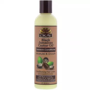 Okay Pure Naturals, Black Jamaican Castor Oil, черное ямайское касторовое масло, несмываемый кондиционер, 237 мл (8 жидк. унций)