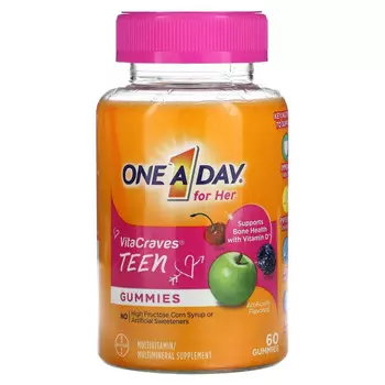 One-A-Day, For Her, VitaCraves, для подростков, 60 жевательных таблеток