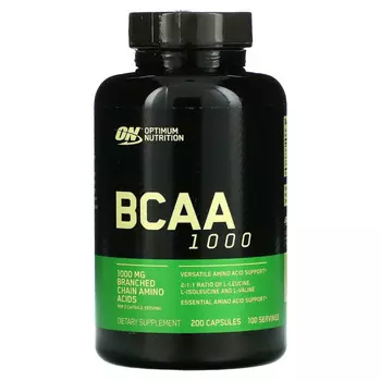 Optimum Nutrition, BCAA 1000, 500 мг, 200 капсул