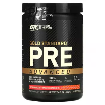 Optimum Nutrition, Gold Standard Pre Advanced, дайкири с клубникой и манго, 400 г (14,1 унции)
