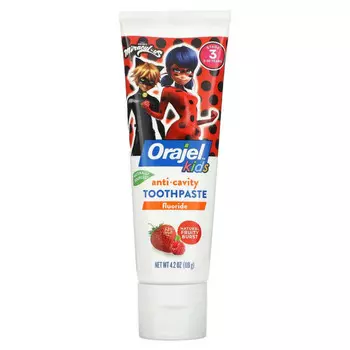 Orajel, Kids, Miraculous, зубная паста с фтором, для защиты от кариеса, для детей от 2 до 10 лет, натуральный фруктовый вкус, 119 г (4,2 унции)