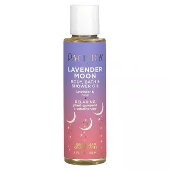 Pacifica, Lavender Moon, масло для тела, ванны и душа, лаванда и роза, 118 мл (4 жидк. Унции)