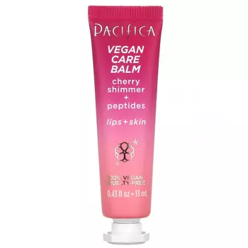 Pacifica, Vegan Care Balm, вишневое сияние и пептиды, для губ и кожи, 13 мл (0,43 жидк. Унции)
