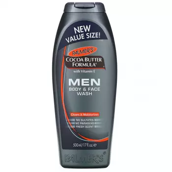 Palmer's, с маслом какао, мужской гель для душа, для тела и лица, свежий аромат, 500 мл (17 жидк. унций)