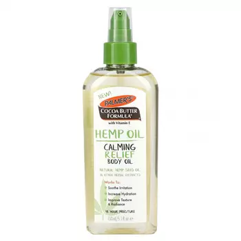 Palmers, Формула какао-масла с витамином Е, успокаивающее масло для тела, конопляное масло, 150 мл (5,1 жидк. Унции)