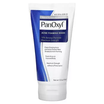 PanOxyl, Пенка для умывания от акне, перекись бензоила 10% максимальной концентрации, 156 г (5,5 унции)