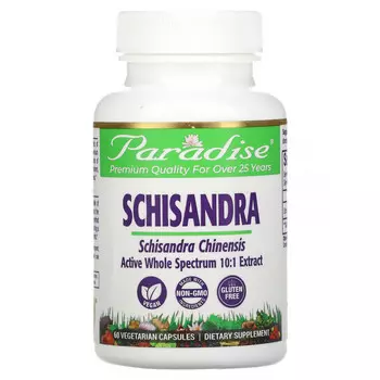 Paradise Herbs, Лимонник, 60 растительных капсул