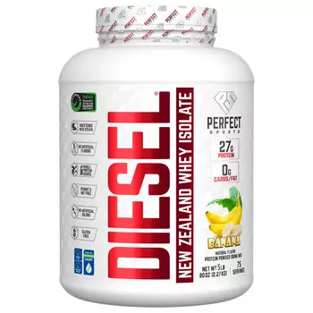 Perfect Sports, Diesel, изолят сыворотки из Новой Зеландии, банан, 2,27 кг (5 фунтов)