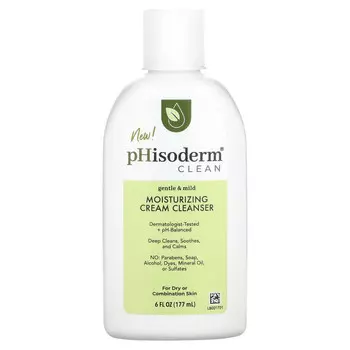 pHisoderm, Clean, увлажняющий очищающий крем, для сухой и комбинированной кожи, 177 мл (6 жидк. Унций)