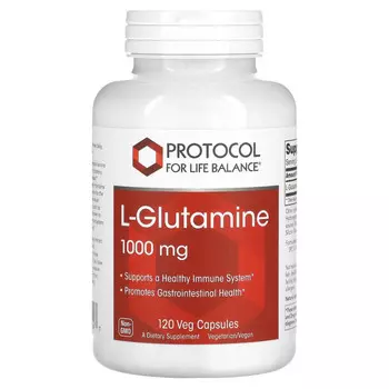 Protocol for Life Balance, L-глютамин, 1000 мг, 120 растительных капсул