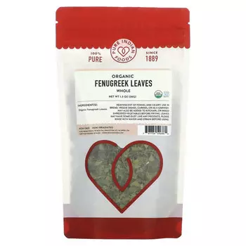 Pure Indian Foods, Органические цельные листья пажитника, 36 г (1,3 унции)
