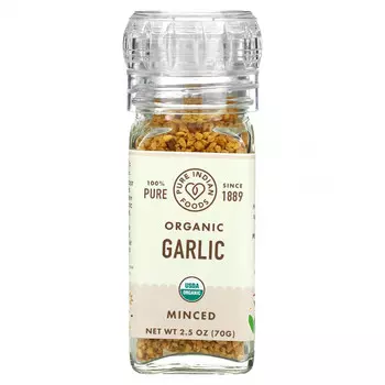Pure Indian Foods, Органический чеснок, рубленый, 70 г (2,5 унции)