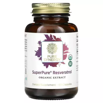 Pure Synergy, Super Pure, ресвератрол, 60 капсул