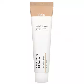 Purito, Cica очищающий BB-крем, # 21 светло-бежевый, 30 мл (1 жидк. Унция)
