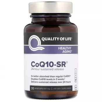 Quality of Life Labs, CoQ10-SR, 100 мг, 30 растительных капсул