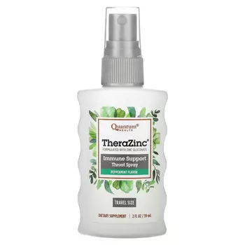 Quantum Health, TheraZinc, спрей для иммунной поддержки горла, перечная мята, 59 мл (2 жидк. Унции)