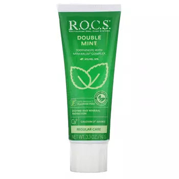 R.O.C.S., зубная паста со вкусом двойной мяты, 94 г (3,3 унции)