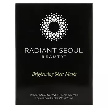 Radiant Seoul, осветляющая тканевая маска, 5 шт., по 25 мл (0,85 унции) каждая