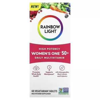 Rainbow Light, Для женщин старше 50 лет, мультивитамины для ежедневного приема, высокая эффективность, 60 вегетарианских таблеток