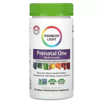Rainbow Light, Prenatal One, пренатальные мультивитамины, 90 таблеток