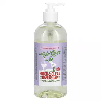 Rebel Green, Мыло для рук Fresh & Clean, лаванда и грейпфрут, 500 мл (16,9 жидк. Унции)