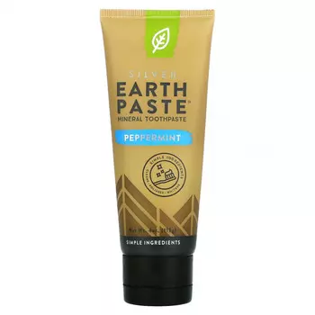 Redmond Trading Company, Silver Earthpaste, минеральная зубная паста, перечная мята, 113 г (4 унции)