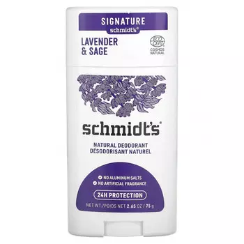 Schmidt's, Натуральный дезодорант, лаванда и шалфей, 75 г (2,65 унции)