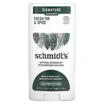 Schmidt's, Натуральный дезодорант, свежая ель и специи, 75 г (2,65 унции)