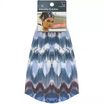 Scunci, Повязка для волос Everyday & Active с рисунком, суперудобная, 1 штука