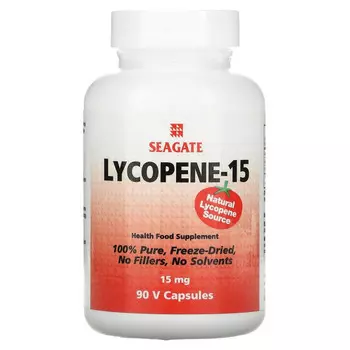Seagate, Ликопин-15, 15 мг, 90 растительных капсул