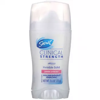 Secret, Антиперспирант / дезодорант с клинической силой, невидимое твердое вещество, защита в виде порошка, 2,6 унции (73 г)