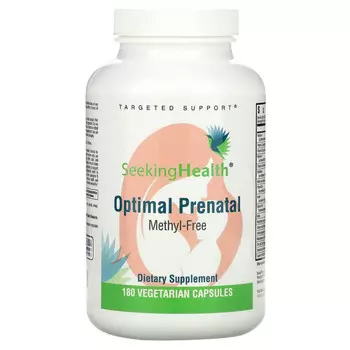 Seeking Health, Optimal Prenatal, безметила, 180 вегетарианских капсул